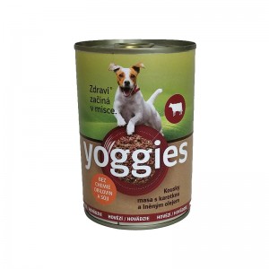 Yoggies hovězí konzerva s karotkou a lněným olejem 400 g