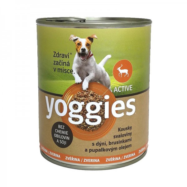 Yoggies Active zvěřinová konzerva s dýní a pupálkovým olejem 800 g