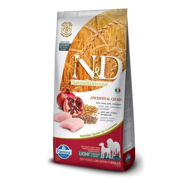 N&D Low Grain DOG Light M/L Chicken&Pomegranate 12kg