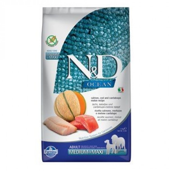 Levně N&D Ocean Adult M/L Salmon & Cod & Melon 2,5 kg