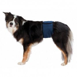 Břišní pás na podložky pro psa samce S-M 37-45cm tmavě modrý