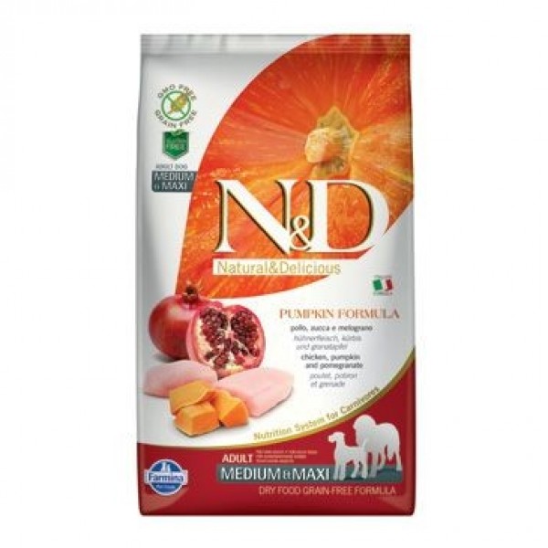 N&D Grain Free Pumpkin Adult M/L Chicken & Pomegranate 2,5 kg