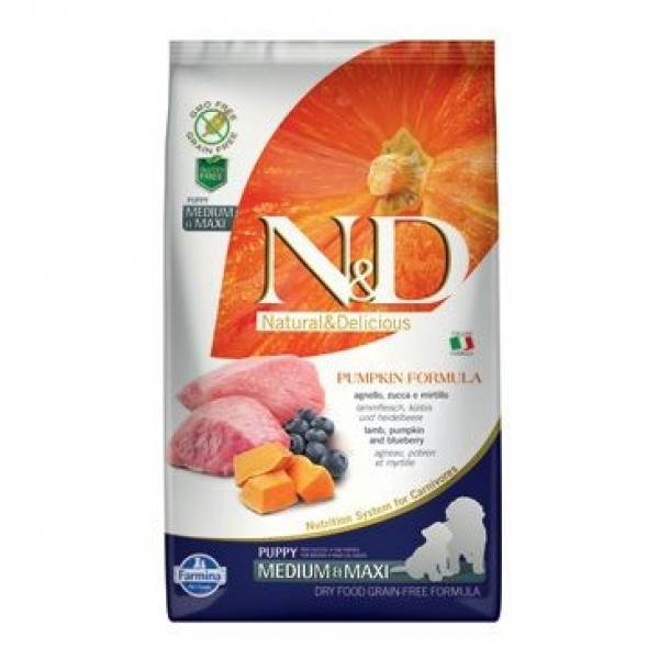N&D Grain Free Pumpkin Puppy M/L Lamb & Blueberry 2,5 kg