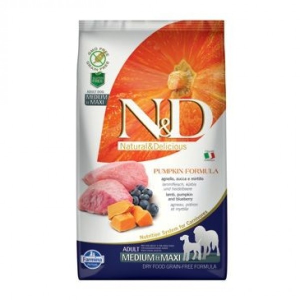N&D Grain Free Pumpkin Adult M/L Lamb & Blueberry 2,5 kg