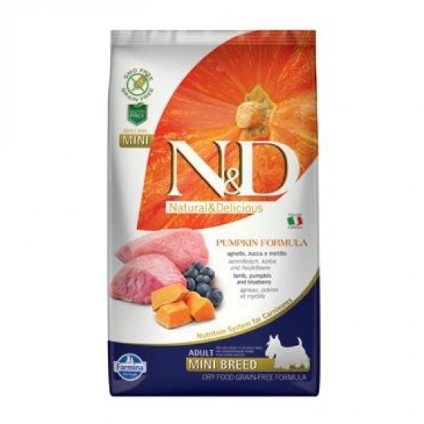 N&D Grain Free Pumpkin Adult Mini Lamb & Blueberry 2,5 kg
