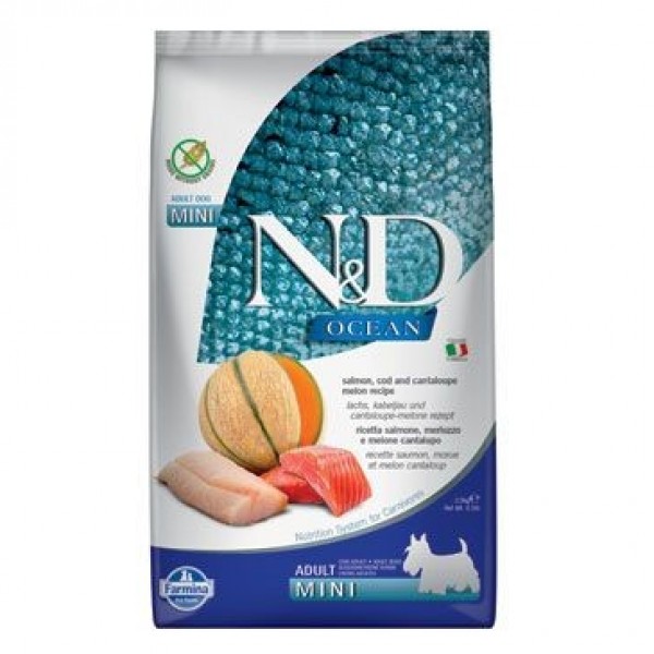 Levně N&D Ocean Adult Mini Salmon & Cod & Melon 2,5 kg