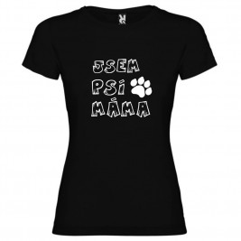 Dámské tričko - Jsem psí máma - XL černé