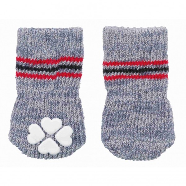 Protiskluzové šedé ponožky, 2 ks pro psy XXS-XS