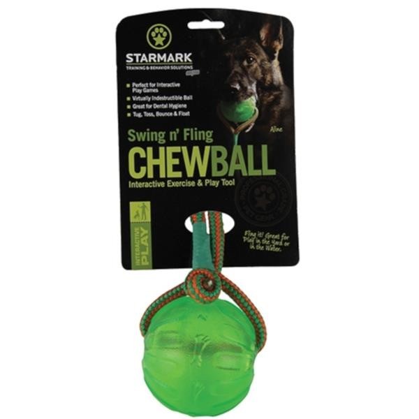 Levně Chew ball míč se šňůrkou L zelený