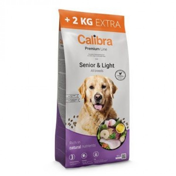 Calibra Premium Line Senior&Light 12 kg + 2 kg zdarma