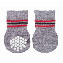 Protiskluzové šedé ponožky, 2 ks pro psy S-M (border kólie)
