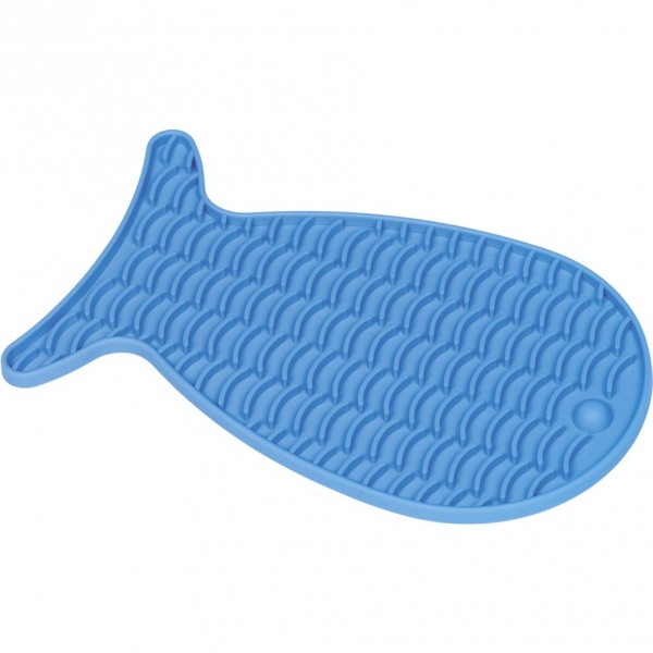 Levně Lízací podložka Fish modrá 23 x 13,5 cm