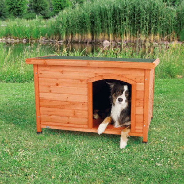Levně Bouda pro psa, dřevěná, rovná střecha 104x72x68 cm