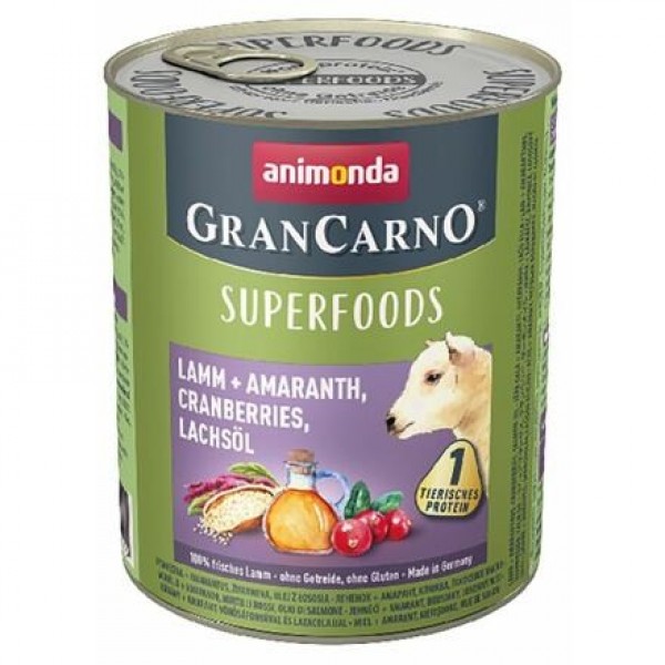 GranCarno Superfoods jehněčí, amarant, brusinky 800 g