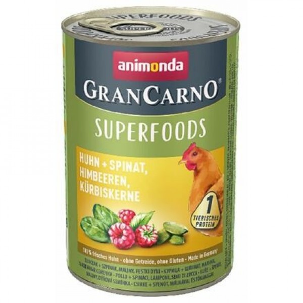 Levně GranCarno Superfoods kuře, špenát, maliny, dýňová semínka 400 g
