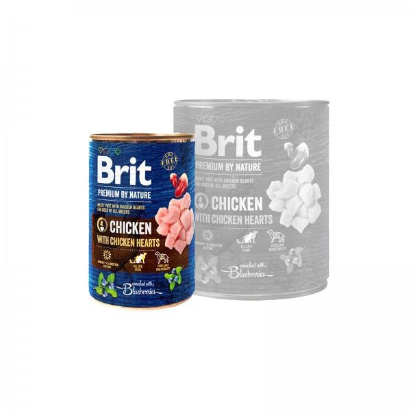 Levně Brit Premium by Nature konz. Chicken & Hearts 400 g