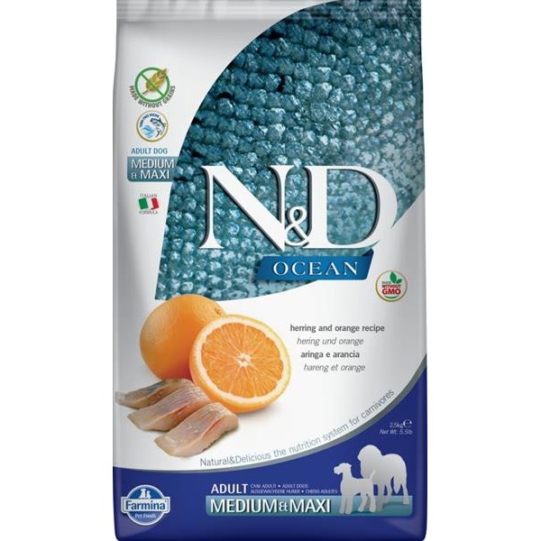 N&D Grain Free Dog Adult Fish & Orange 2,5 kg