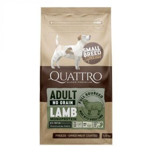 Levně Quattro Dry Small Breed Adult Jehně 1,5 kg