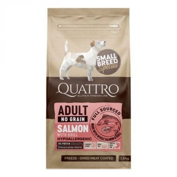 Levně Quattro Dry Small Breed Adult Losos&Krill 7 kg