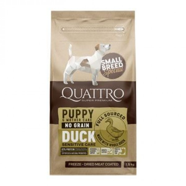 Levně Quattro Dry Small Breed Puppy/Mother Kachna 1,5 kg