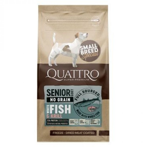 Quattro Dry Small Breed Senior/Dieta Ryby&Krill 7 kg