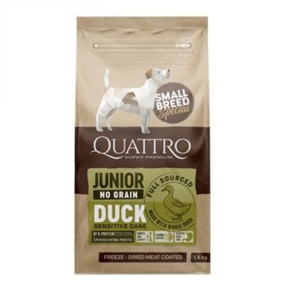 Quattro Dry Small Breed Junior Kachna 1,5 kg