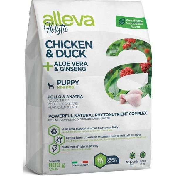 Levně Alleva Holistic Dry Puppy/Junior Chicken&Duck Mini 800 g