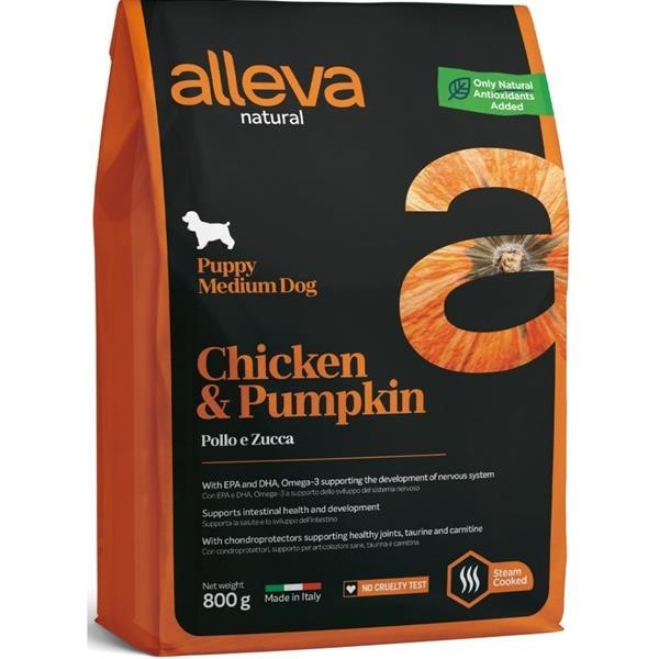 Levně Alleva Natural Dry Puppy Chicken&Pumpkin Medium 800 g