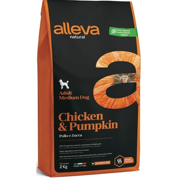 Levně Alleva Natural Dry Adult Chicken&Pumpkin Medium 2 kg