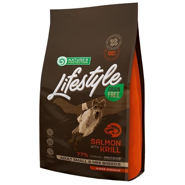 Levně Nature's Protection Dry LifeStyle Grain Free Salmon Small Breed 1,5 kg
