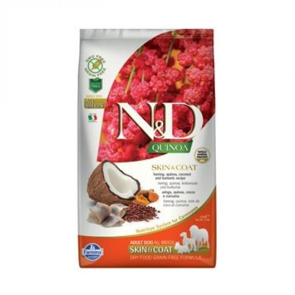 Levně N&D Grain Free Quinoa Skin&Coat Herring & Coconut 2,5 kg