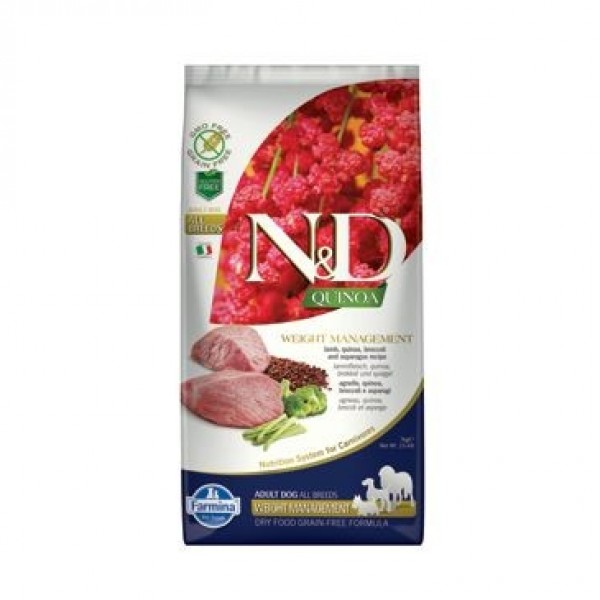 Levně N&D Grain Free Quinoa Weight Mngmnt Lamb & Broccoli 7 kg