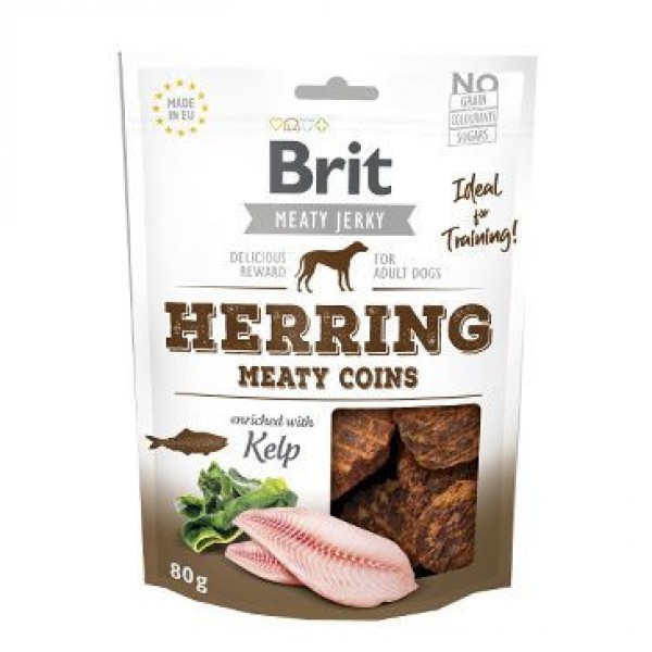 Levně Brit Jerky Herring Meaty Coins 80 g