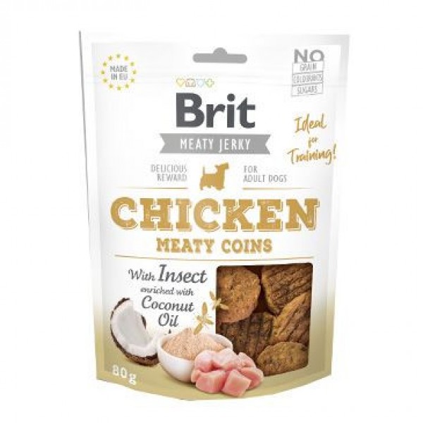Levně Brit Jerky Chicken with Insect Meaty Coins 80 g