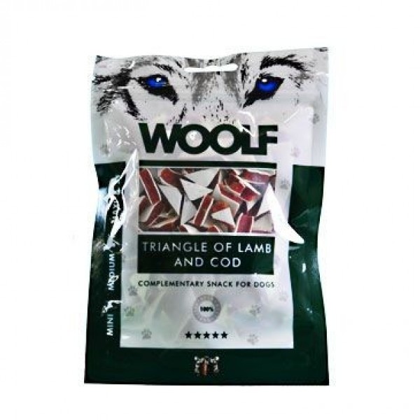 Levně WOOLF Lamb and Cod Triangle 100 g